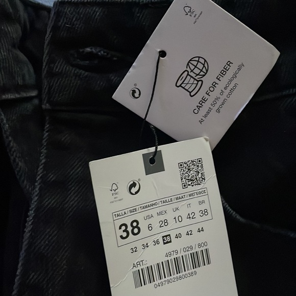 NWT Zara High rise wide leg jeans black size 24 & 28 - Picture 10 of 12